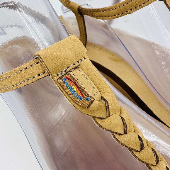 Rainbow T-Street Womens Thong Sandals Sz Large Braided Strap Ankle Strap Buckle - Picture 4 of 10